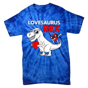 Lovesaurus Rex Dab Heart Dino Valentines Day Gift Tie-Dye T-Shirt