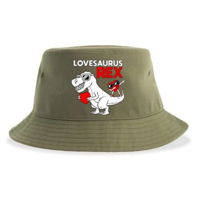 Lovesaurus Rex Dab Heart Dino Valentines Day Gift Sustainable Bucket Hat