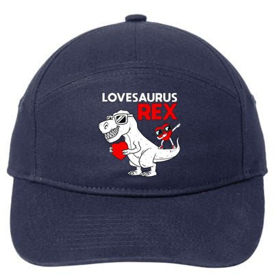 Lovesaurus Rex Dab Heart Dino Valentines Day Gift 7-Panel Snapback Hat