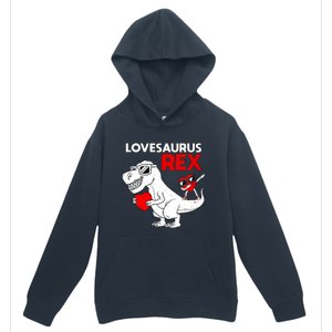 Lovesaurus Rex Dab Heart Dino Valentines Day Gift Urban Pullover Hoodie