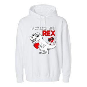 Lovesaurus Rex Dab Heart Dino Valentines Day Gift Garment-Dyed Fleece Hoodie