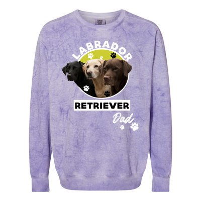 Labrador Retriever Dog Dad Colorblast Crewneck Sweatshirt