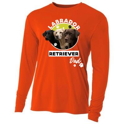 Labrador Retriever Dog Dad Cooling Performance Long Sleeve Crew