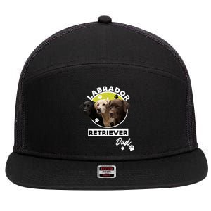 Labrador Retriever Dog Dad 7 Panel Mesh Trucker Snapback Hat