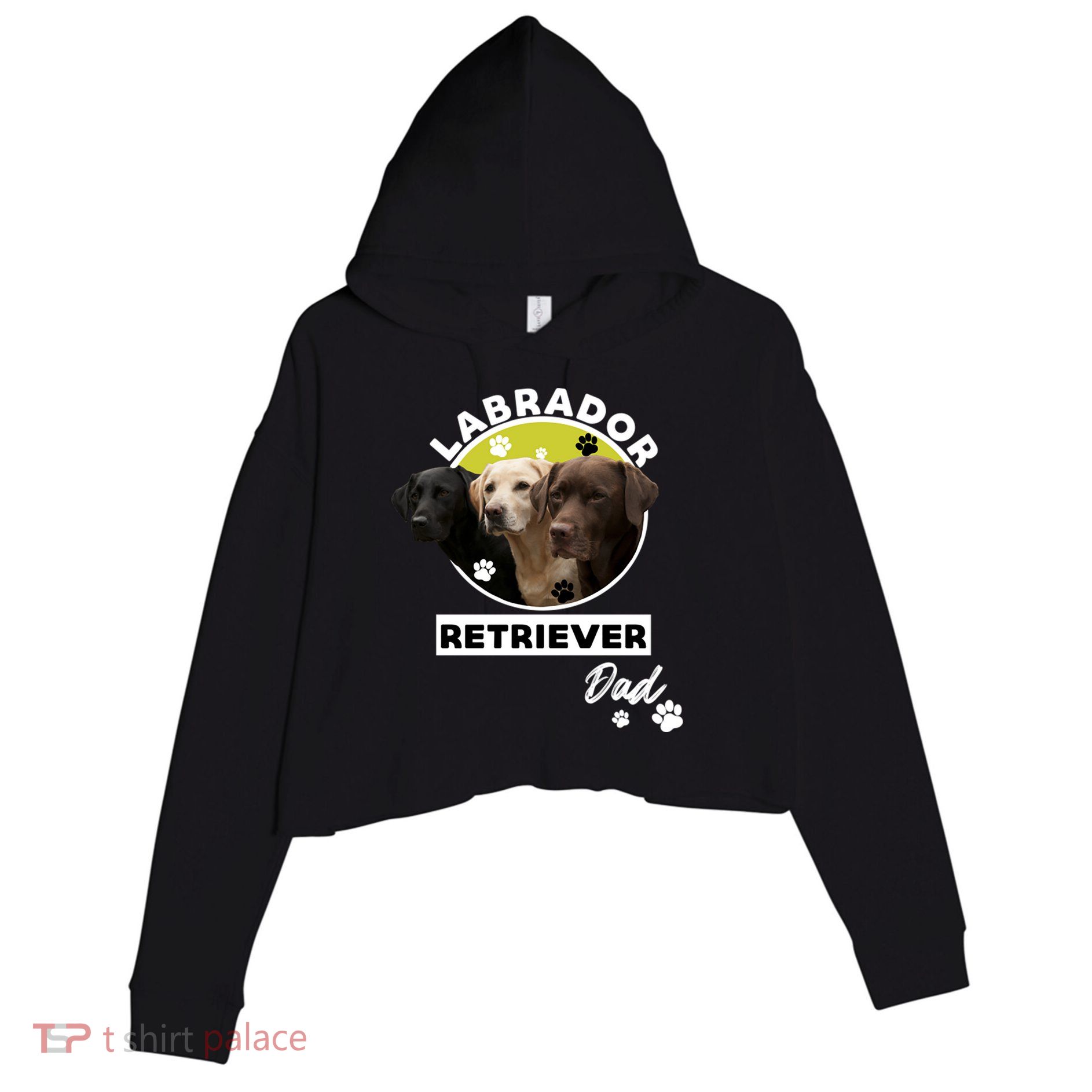 Labrador Retriever Dog Dad Crop Fleece Hoodie