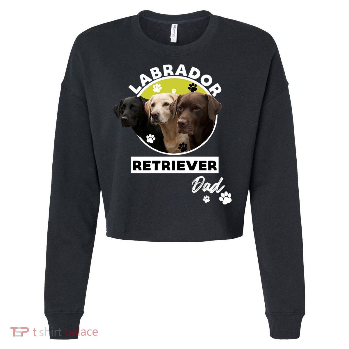 Labrador Retriever Dog Dad Cropped Pullover Crew