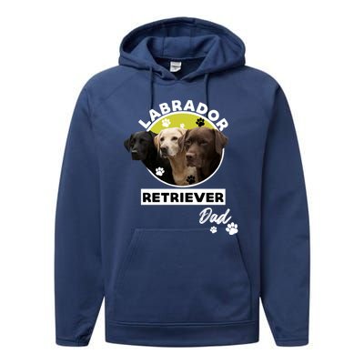 Labrador Retriever Dog Dad Performance Fleece Hoodie