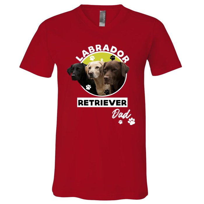 Labrador Retriever Dog Dad V-Neck T-Shirt