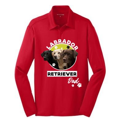 Labrador Retriever Dog Dad Silk Touch Performance Long Sleeve Polo