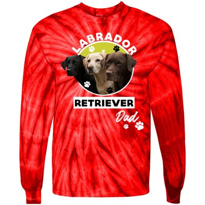 Labrador Retriever Dog Dad Tie-Dye Long Sleeve Shirt