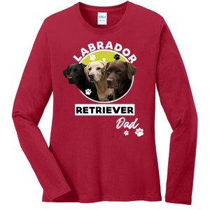 Labrador Retriever Dog Dad Ladies Long Sleeve Shirt