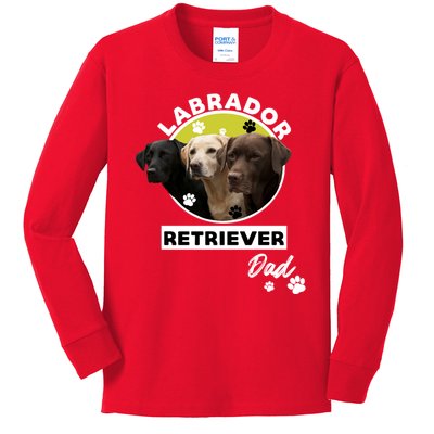 Labrador Retriever Dog Dad Kids Long Sleeve Shirt