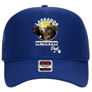 Labrador Retriever Dog Dad High Crown Mesh Back Trucker Hat