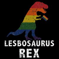 Lesbosaurus Rex Dinosaur In Rainbow Flag For Lesbian Pride Cooling Performance Crew T-Shirt