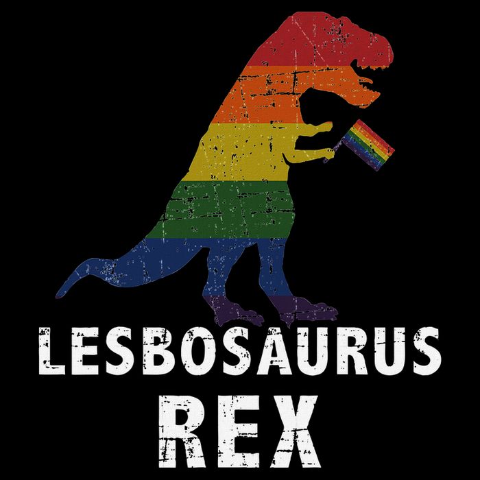 Lesbosaurus Rex Dinosaur In Rainbow Flag For Lesbian Pride Cooling Performance Crew T-Shirt