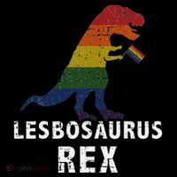 Lesbosaurus Rex Dinosaur In Rainbow Flag For Lesbian Pride Sustainable Bucket Hat