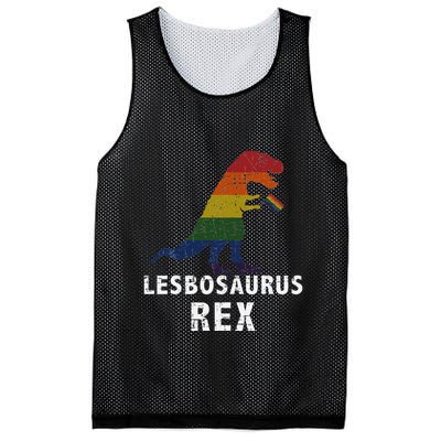 Lesbosaurus Rex Dinosaur In Rainbow Flag For Lesbian Pride Mesh Reversible Basketball Jersey Tank