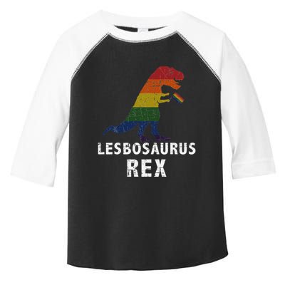 Lesbosaurus Rex Dinosaur In Rainbow Flag For Lesbian Pride Toddler Fine Jersey T-Shirt