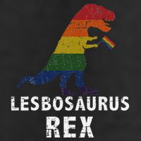 Lesbosaurus Rex Dinosaur In Rainbow Flag For Lesbian Pride Golf Towel