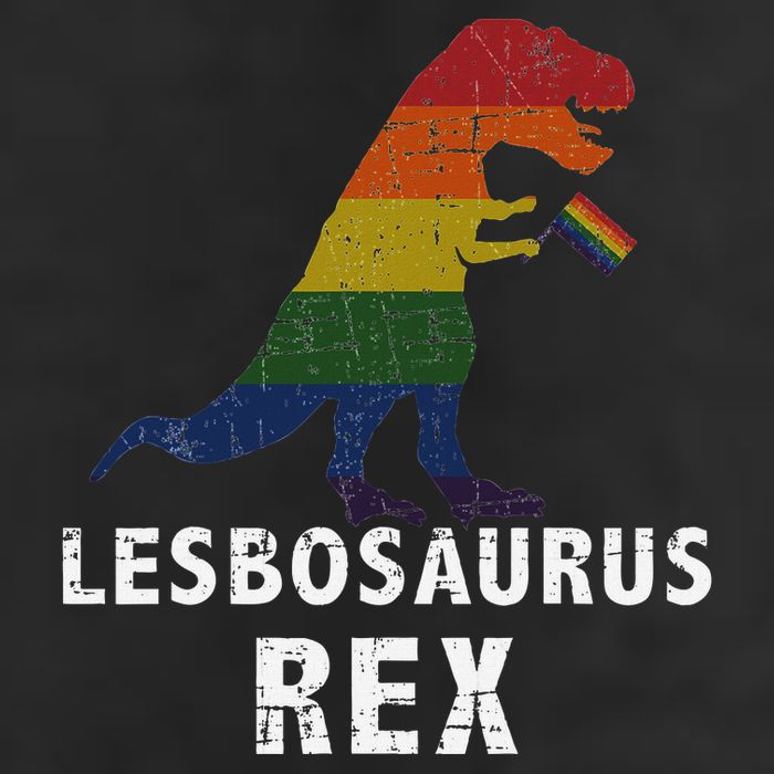 Lesbosaurus Rex Dinosaur In Rainbow Flag For Lesbian Pride Golf Towel