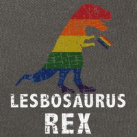 Lesbosaurus Rex Dinosaur In Rainbow Flag For Lesbian Pride Cotton Canvas Backpack