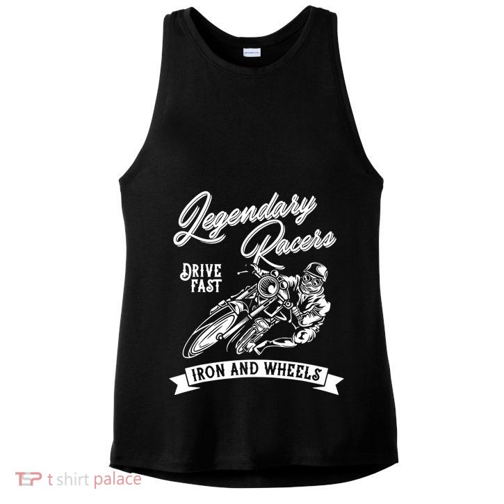Legendary Racers Drive Iron Wheels Motorcycle Ladies PosiCharge Tri-Blend Wicking Tank