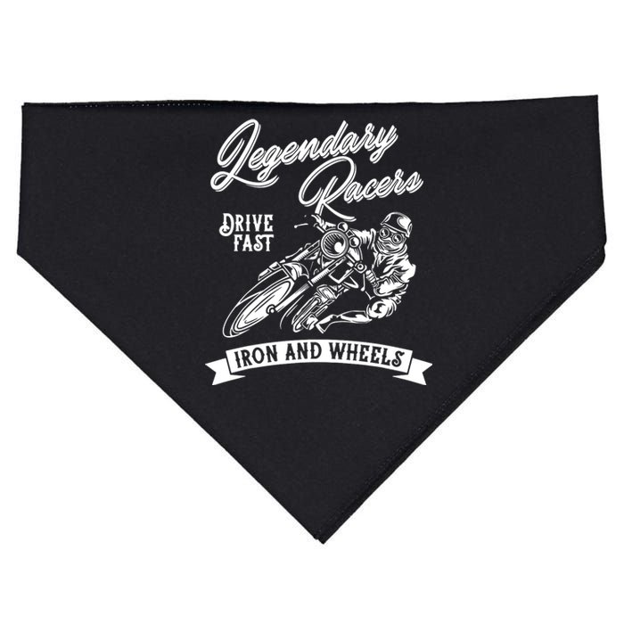 Legendary Racers Drive Iron Wheels Motorcycle USA-Made Doggie Bandana