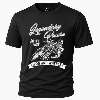Legendary Racers Drive Iron Wheels Motorcycle Performance Shirt