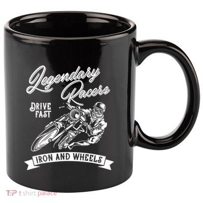 Legendary Racers Drive Iron Wheels Motorcycle 11oz C Handle Ceramic Mug