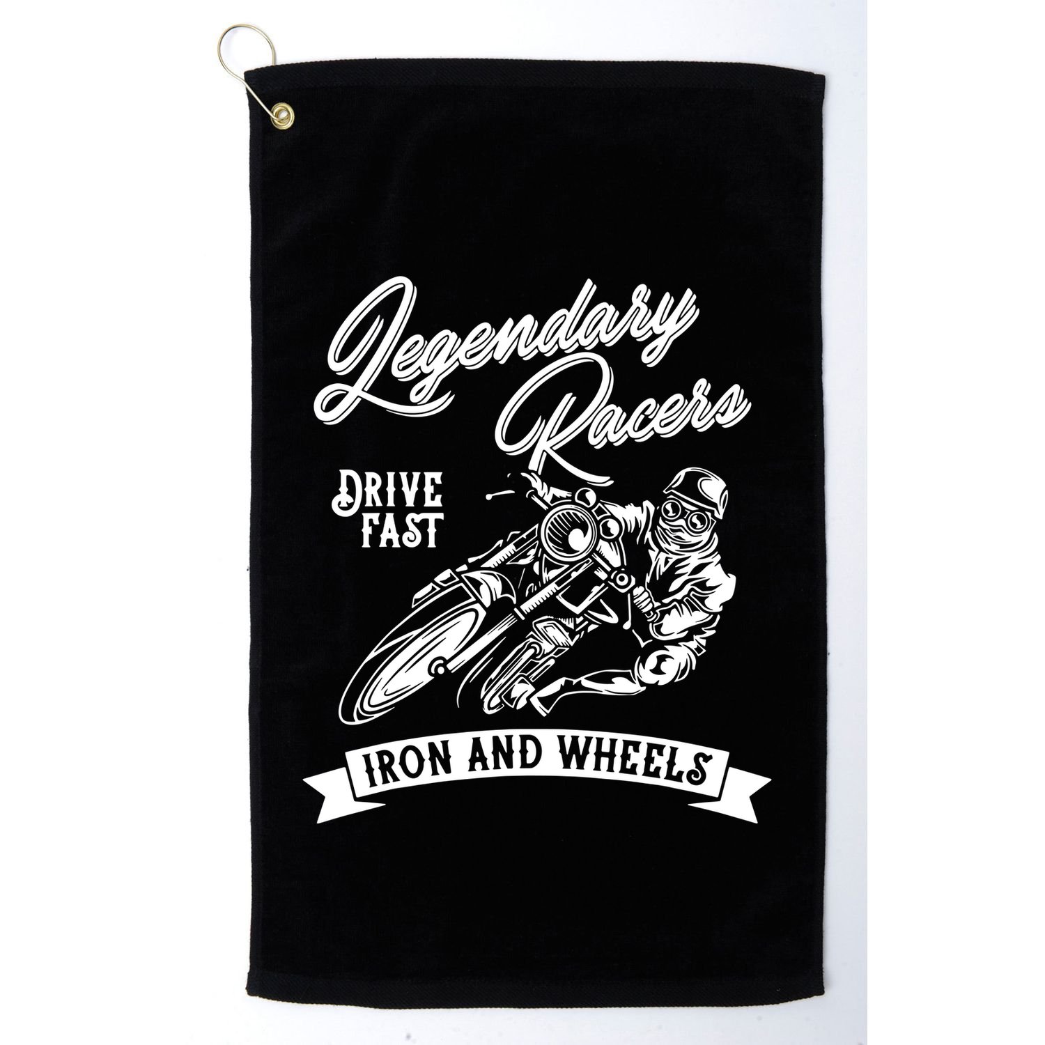 Legendary Racers Drive Iron Wheels Motorcycle Golf Towel