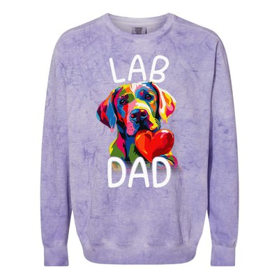 Labrador Retriever Dad Design Pop Art Lab Retriever Colorblast Crewneck Sweatshirt