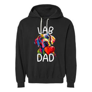 Labrador Retriever Dad Design Pop Art Lab Retriever Garment-Dyed Fleece Hoodie