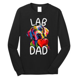 Labrador Retriever Dad Design Pop Art Lab Retriever Long Sleeve Shirt