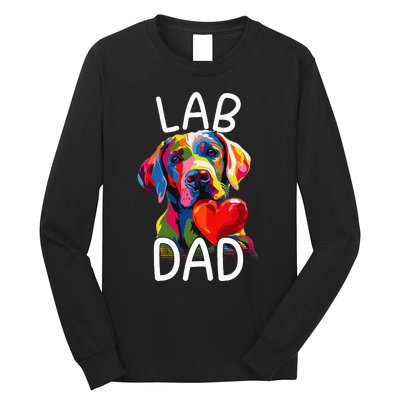 Labrador Retriever Dad Design Pop Art Lab Retriever Long Sleeve Shirt