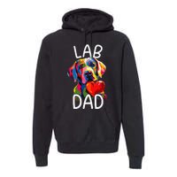 Labrador Retriever Dad Design Pop Art Lab Retriever Premium Hoodie