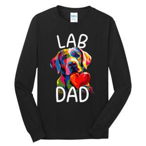 Labrador Retriever Dad Design Pop Art Lab Retriever Tall Long Sleeve T-Shirt