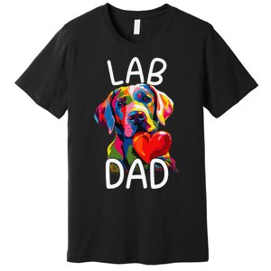 Labrador Retriever Dad Design Pop Art Lab Retriever Premium T-Shirt