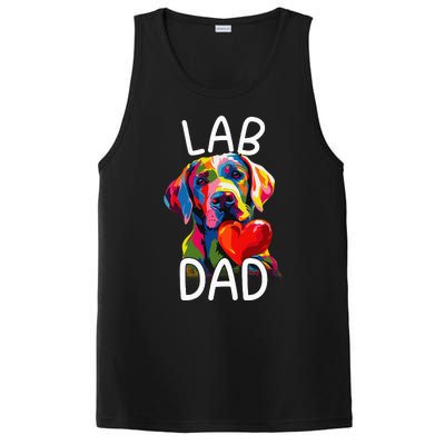 Labrador Retriever Dad Design Pop Art Lab Retriever PosiCharge Competitor Tank