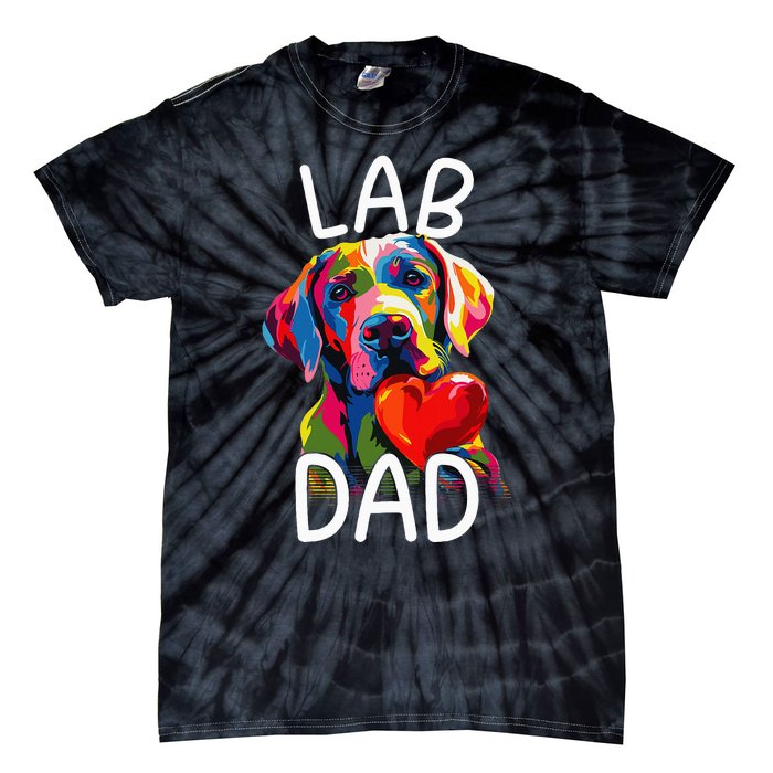 Labrador Retriever Dad Design Pop Art Lab Retriever Tie-Dye T-Shirt