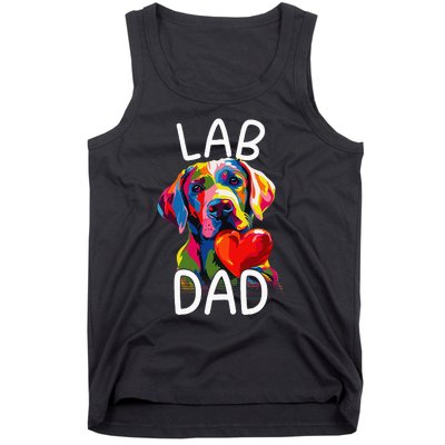 Labrador Retriever Dad Design Pop Art Lab Retriever Tank Top