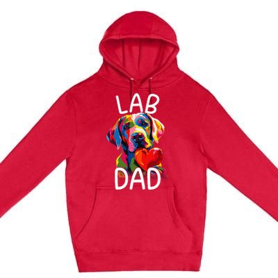 Labrador Retriever Dad Design Pop Art Lab Retriever Premium Pullover Hoodie