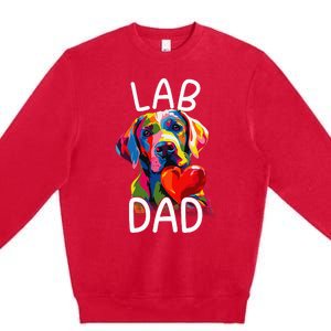 Labrador Retriever Dad Design Pop Art Lab Retriever Premium Crewneck Sweatshirt