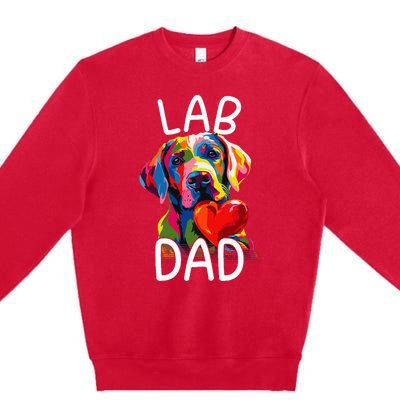 Labrador Retriever Dad Design Pop Art Lab Retriever Premium Crewneck Sweatshirt