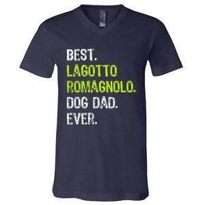 Lagotto Romagnolo Dog Dad Fathers Day Dog Lovers V-Neck T-Shirt