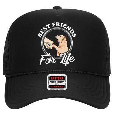 Labrador Retriever Design Funny Labrador Lovers High Crown Mesh Back Trucker Hat