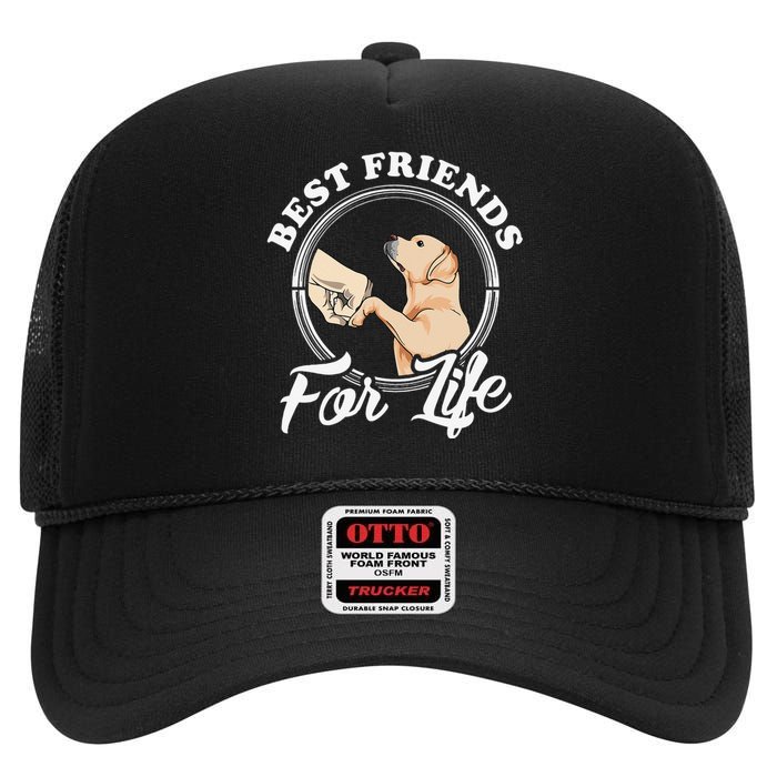 Labrador Retriever Design Funny Labrador Lovers High Crown Mesh Back Trucker Hat