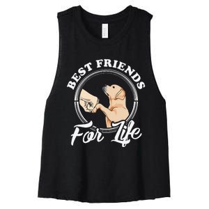 Labrador Retriever Design Funny Labrador Lovers Women's Racerback Cropped Tank