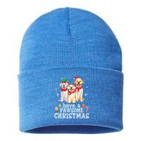 Labrador Retriever Dogs Merry Day Have A Pawsome Christmas Gift Sustainable Knit Beanie