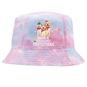 Labrador Retriever Dogs Merry Day Have A Pawsome Christmas Gift Tie-Dyed Bucket Hat