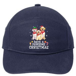 Labrador Retriever Dogs Merry Day Have A Pawsome Christmas Gift 7-Panel Snapback Hat